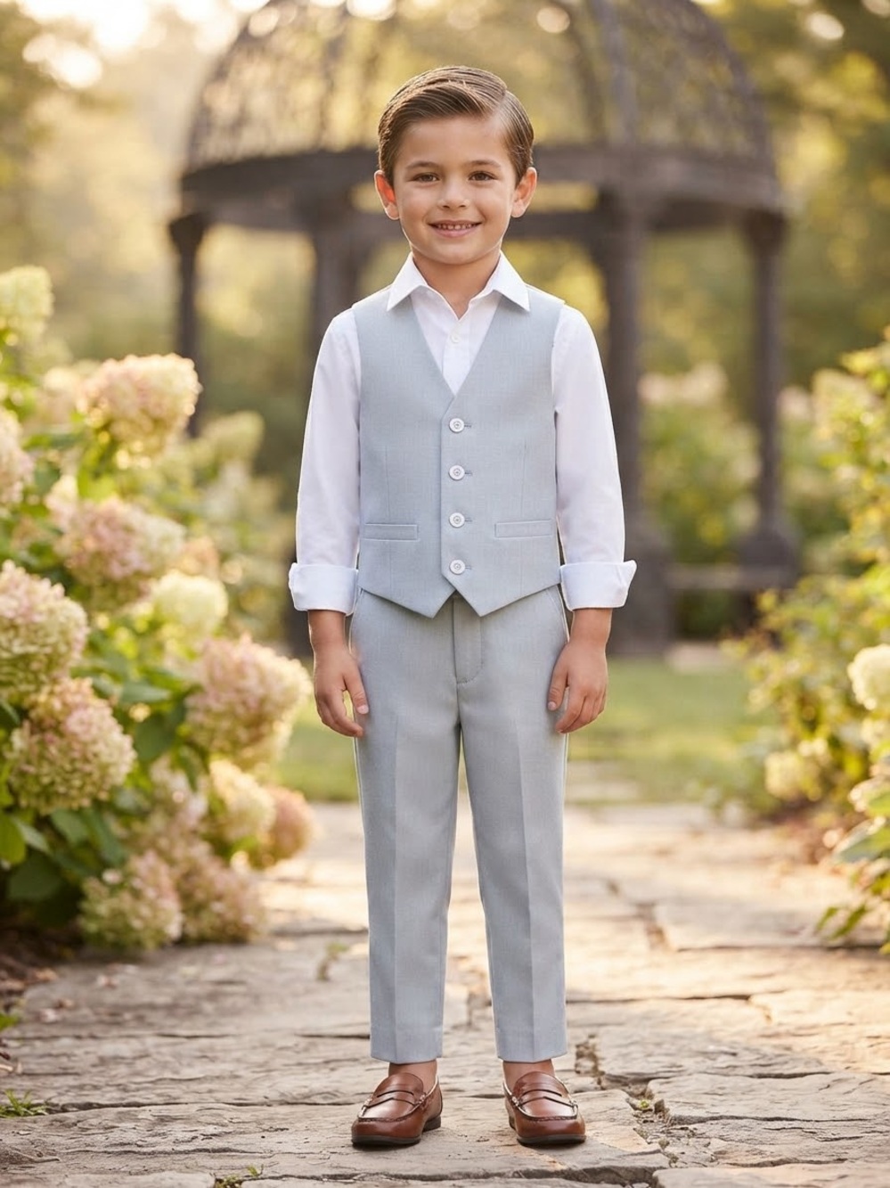 Take 50% OFF-Van Heusen Classic Light Gray Women's Dress Vest & Pants Set, Sz-4T